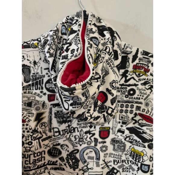 Burton Hoodie Hooded Sweatshirt Graphic Print Y2K Full Zip Mens Large - Picture 5 of 8